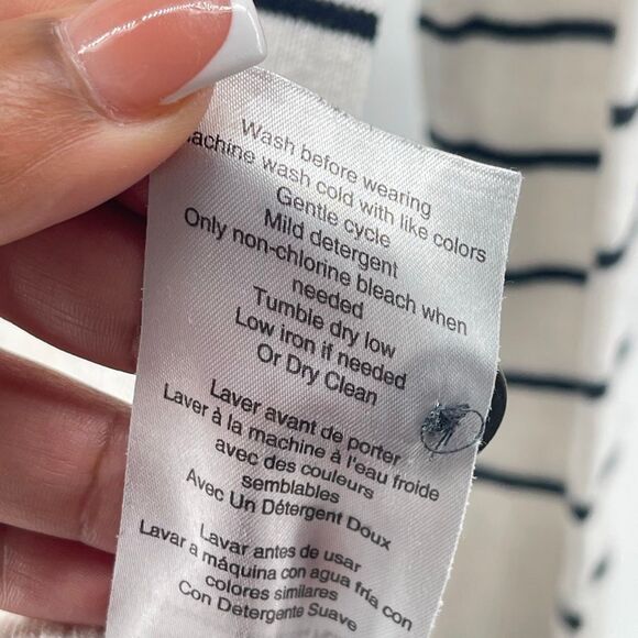 Motherhood Maternity White Black Striped Oversized Pullover Sweater XS - Picture 10 of 11